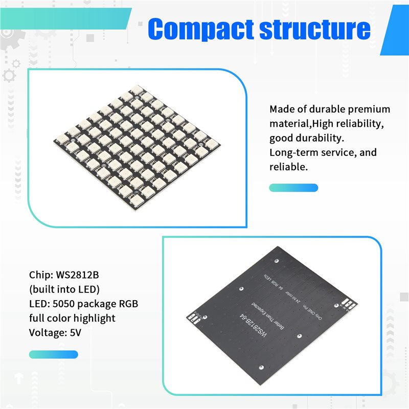 AT82-WS2812 LED 5050 RGB 8X8 L - Rgb Led Matrix 8X8 recension och pris