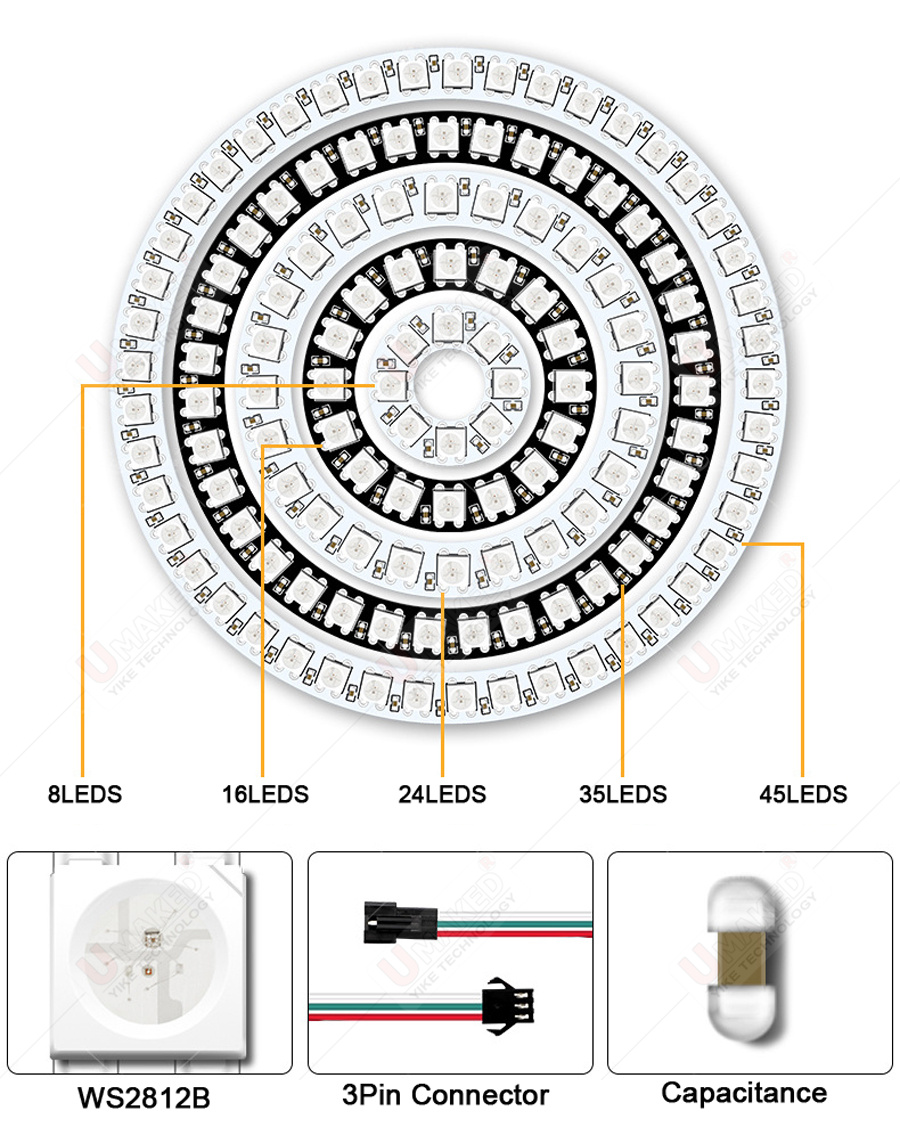 2pcs WS2812B Individually Addr - Rgb Led Matrix 8X8 recension och pris