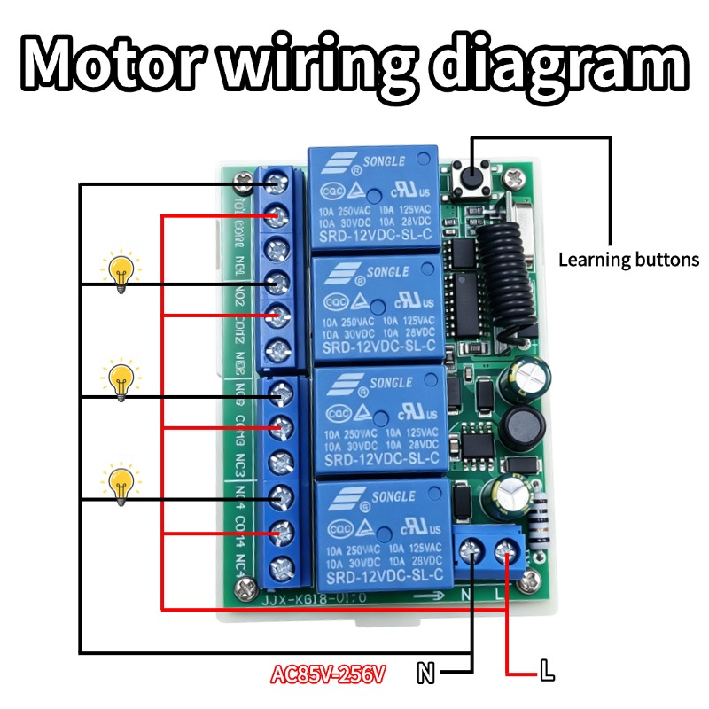433 MHz AC 110V 220V 4CH RF Re - 433Mhz Receiver Module recension och pris
