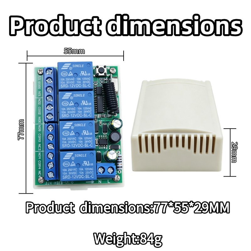 433 MHz AC 110V 220V 4CH RF Re - 433Mhz Receiver Module recension och pris