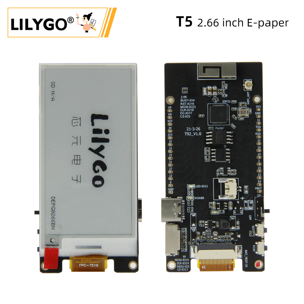 LILYGO® TTGO T5 2.66-Inch E-Pa - Home Automation Arduino recension och pris