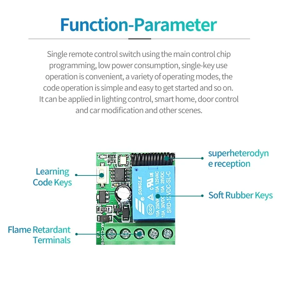 DC 12V Remote Control Smart Sw - 433Mhz Receiver Module recension och pris