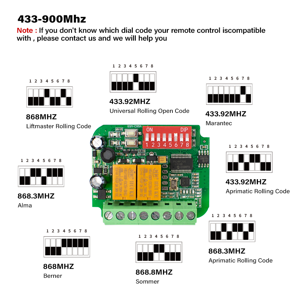 1-10pcs Universal Garage Recei - 433Mhz Receiver Module recension och pris